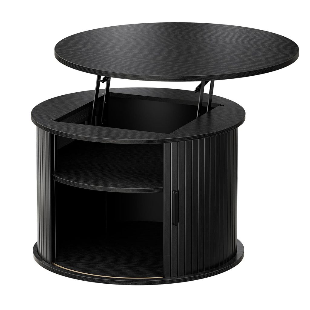 FABATO Runder Couchtisch mit Lift-Funktion & gewelltem Produktbild 