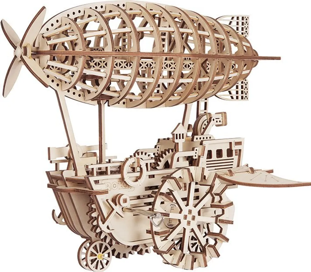 Puzzle 3D Dirigeable en Bois ROKR 349 Pièces Découpe Laser Précise - 15