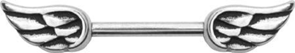 Karisma Brustwarzen Brust Intim Barbell Piercing Edelstahl 316L Engel Wings Engelflügel - 12.0 Millimeter