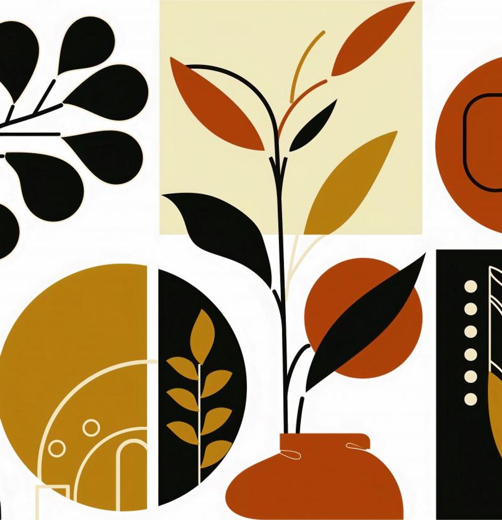 Plakat 75x100cm Botanischer Collage