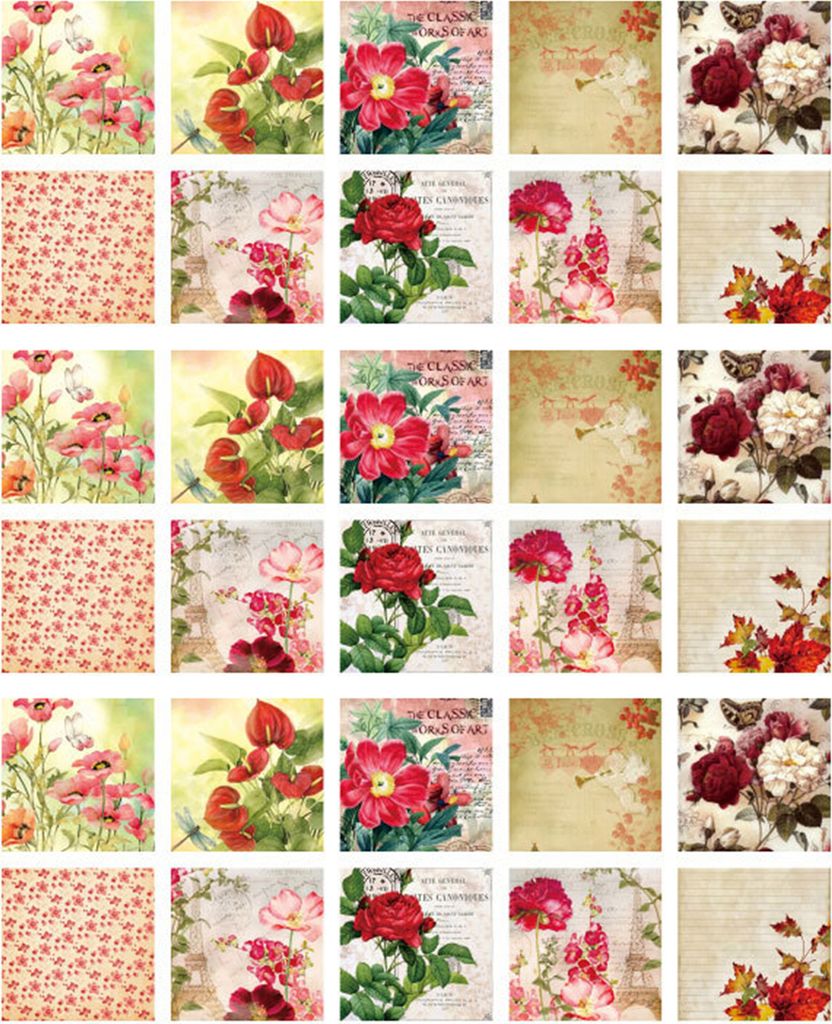 Scrapbooking Paper Vintage Style Ziermusterbuchstaben drucken künstlerisches Notizbuch Natural Journaling Paper Stationery Supplies-F