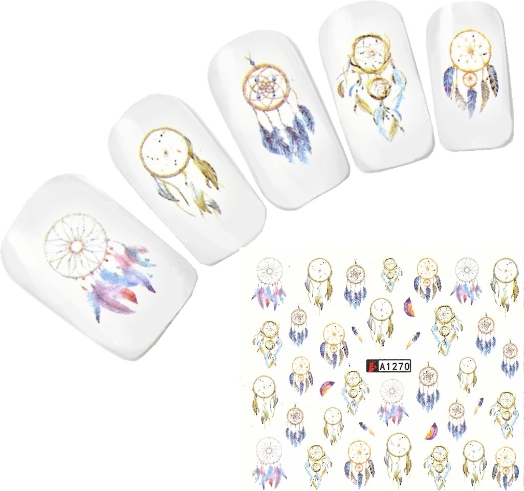 Tattoo Nail Art Traumfänger Feder Aufkleber Nagel Sticker Produktbild 