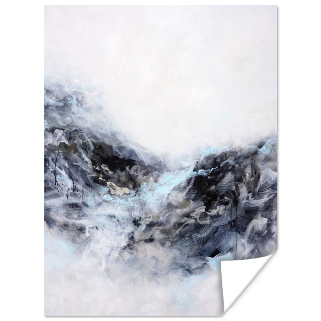 MuchoWow Poster Schwarz - Weiß - Farbe - Abstrakt 90x120 cm - Wohnzimmer