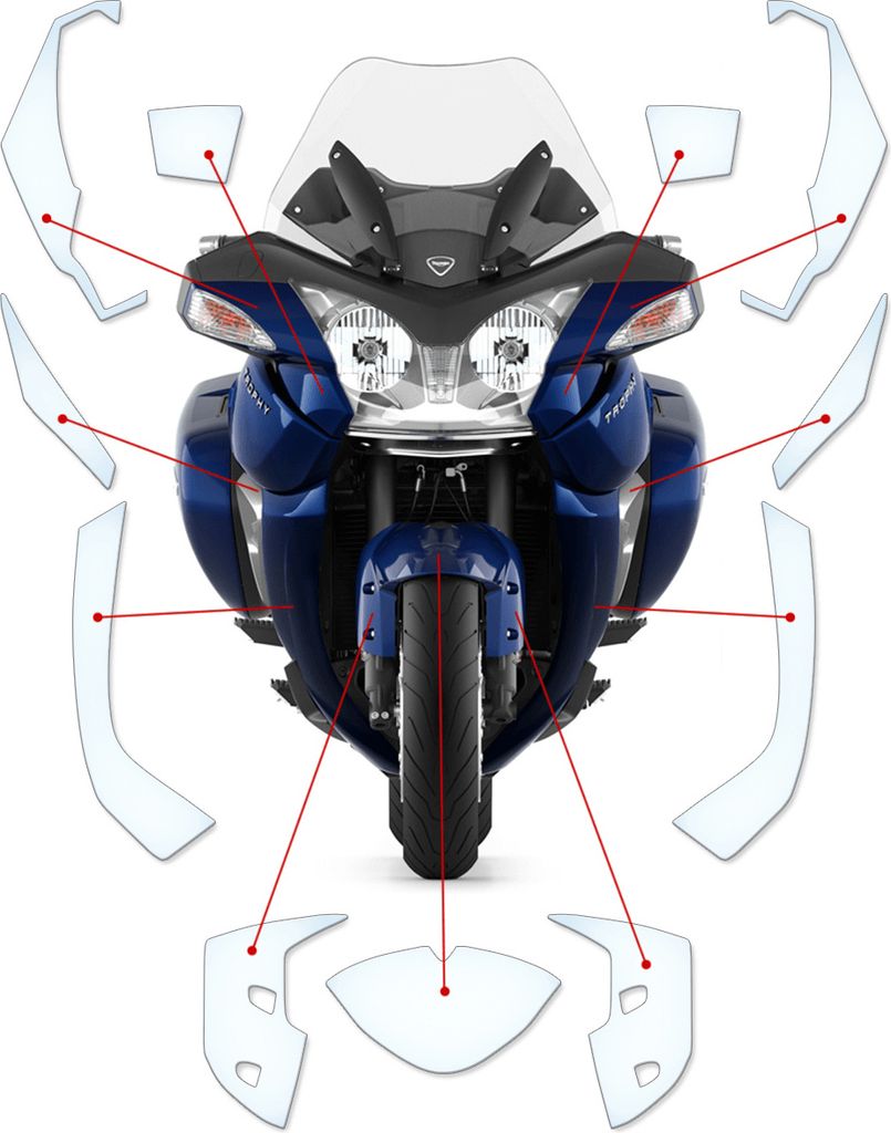 Lackschutzfolie Steinschlagschutz passend für Triumph TROPHY (2016-2017)