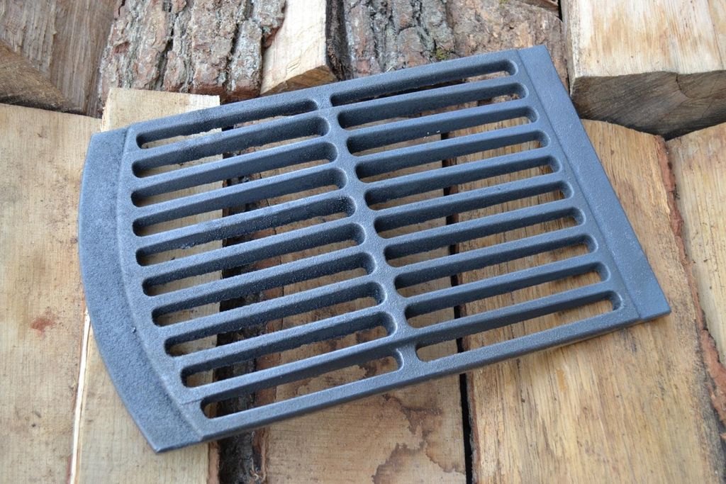 SEZAM - Ofenrost 35,5 x 22,2 cm Gusseisen Gussrost Kaminrost eckig Ascherost Kaminofen Tafelrost Rost Ofengitter Kamin Neu