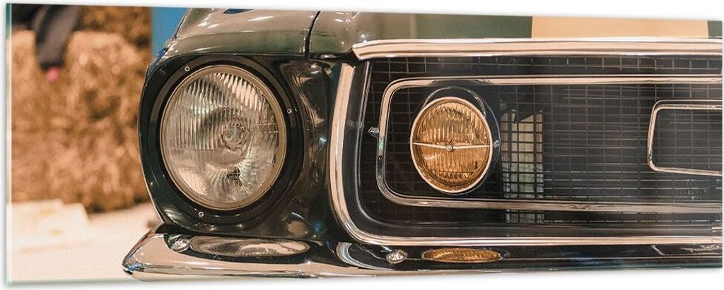 Bilder auf glas - Einteilig - Abdeckung Ford Mustang - 90x30cm - Glasbilder - Wandbilder - Bilder - zum Aufhängen bereit - Wanddekoration aus Glas...