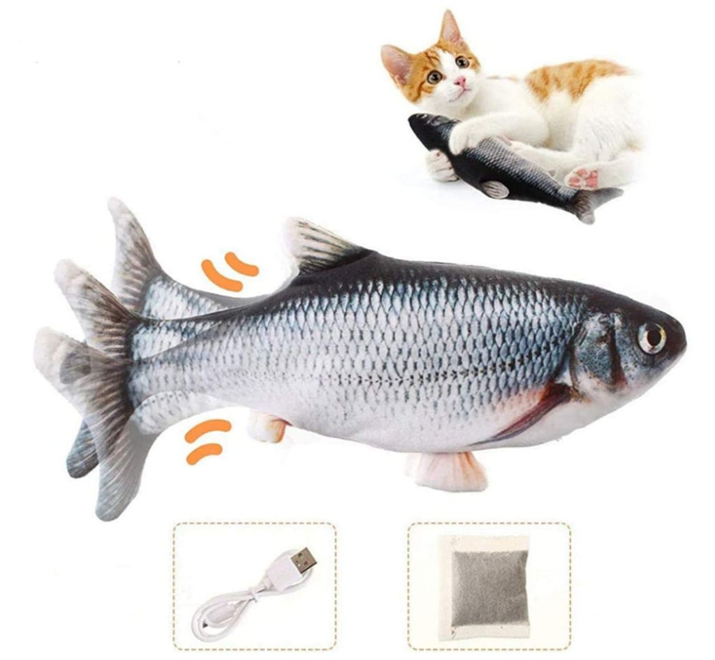 USB Elektrische Wagging Fisch Haustier Katzenminze Fisch Spielzeug für Katze 