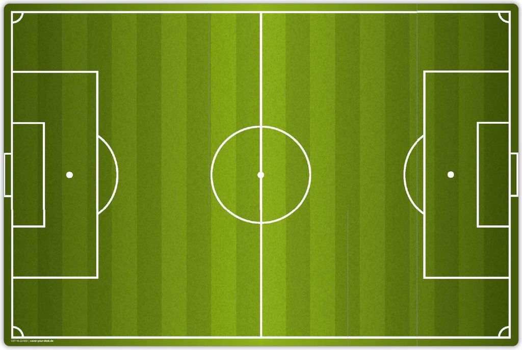 Schreibtischunterlage für Kinder – abwaschbar - Fußballfeld grün – aus premium Vinyl – 60 x 40 cm – Germany - Jungs / Jungen