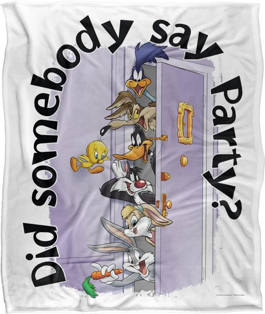 Looney Tunes Couverture Did Somebody Say Party TV18999 Plaid Coloré