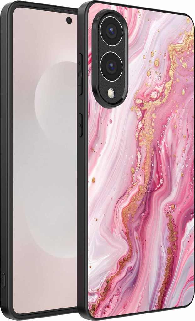 Geeignet für Samsung Galaxy S25 Edge Telefon Fall mit Marmor-Druck - TPU zurück Abdeckung Fall Marmor-Design - Pink - Smartphonica