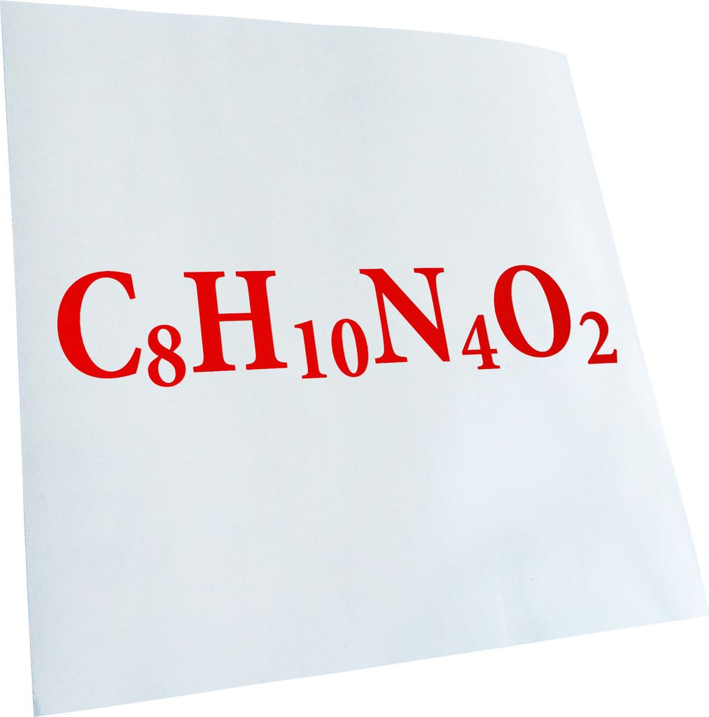 Kiwistar - Autoaufkleber - C8H10N4O2 Coffein - Koffein Heckscheibe - Aufkleber für Auto Kfz Fahrrad, LKW, Truck Mofa