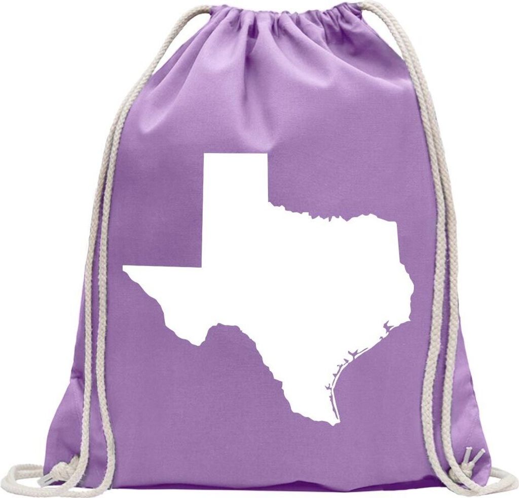 Kiwistar - Turnbeutel - lavendel - USA - Bundesstaat - Texas - Fun Rucksack Sport Beutel Gymsack Baumwolle mit Ziehgurt