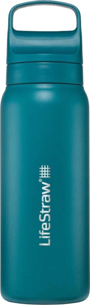 LifeStraw GO 2.0 Stainless Steel, Isolierte Trinkflasche mit Filter, Laguna Teal, 710ml