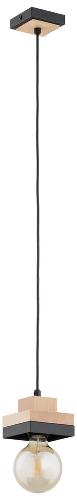 Suspension pour table de salle à manger LARSO noire bois 90 cm E27