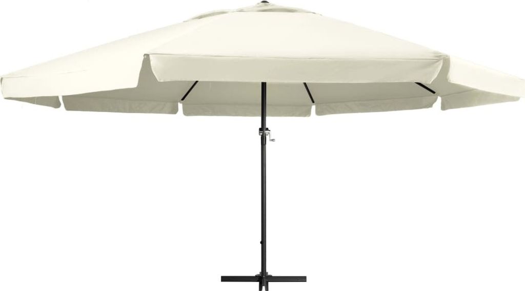 vidaXL Parasol avec mât en aluminium 600 cm blanc sable Image du produit 