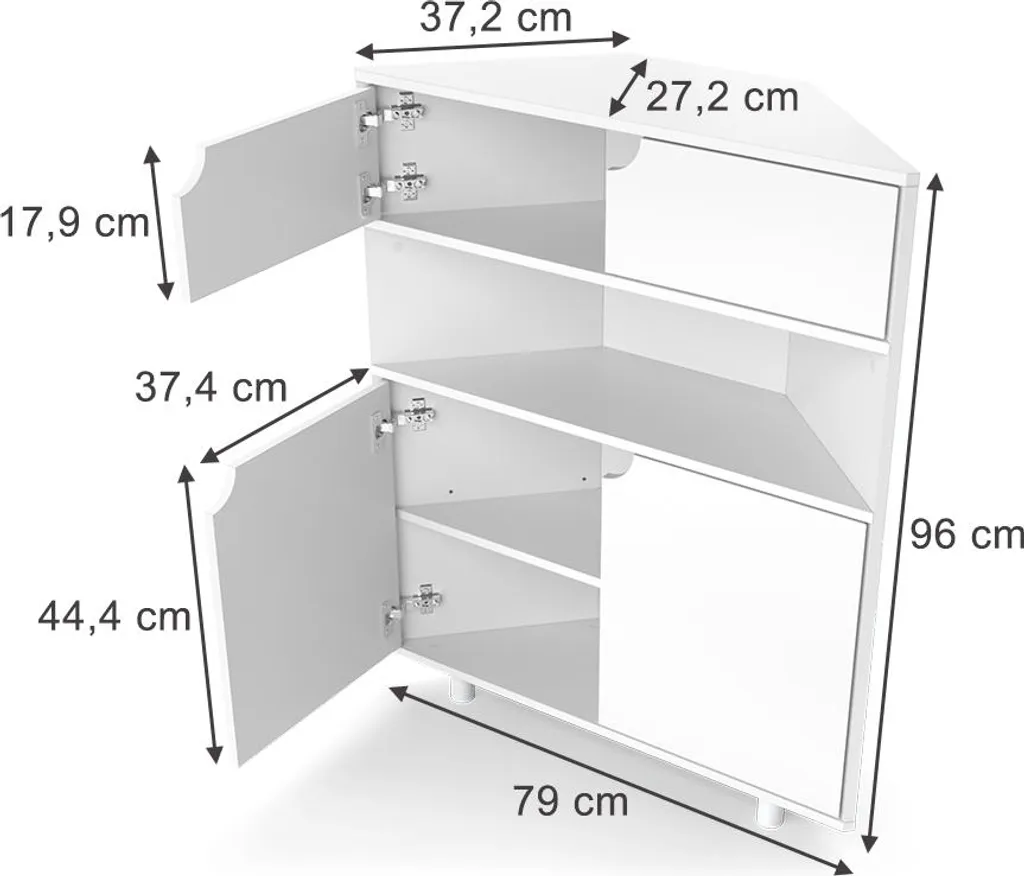 Commode Vicco Inaro Blanc 79x96cm Model 57957 avec 4 Compartiments
