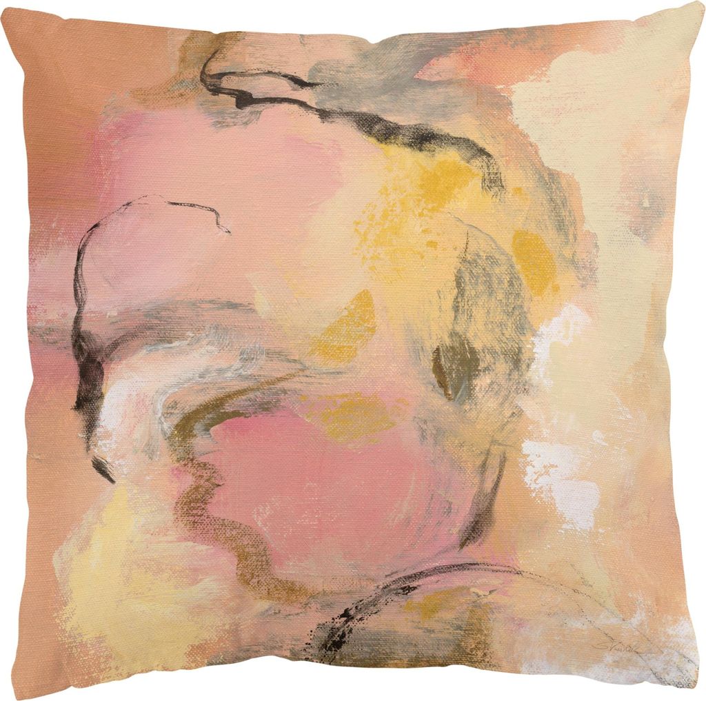 Dekokissen originell drinnen / Indoor Zierkissen Samt waschbar Design beige Abstrakt Sofakissen mit Füllung
