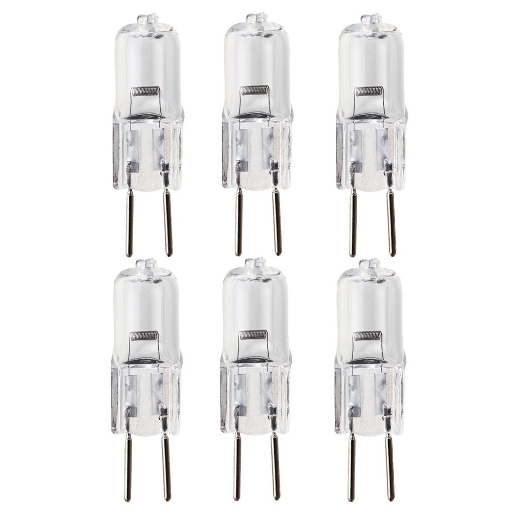 6 x Halogen Stiftsockellampe 50W GY6,35 12V Klar warmweiß 2800K dimmbar 2000h