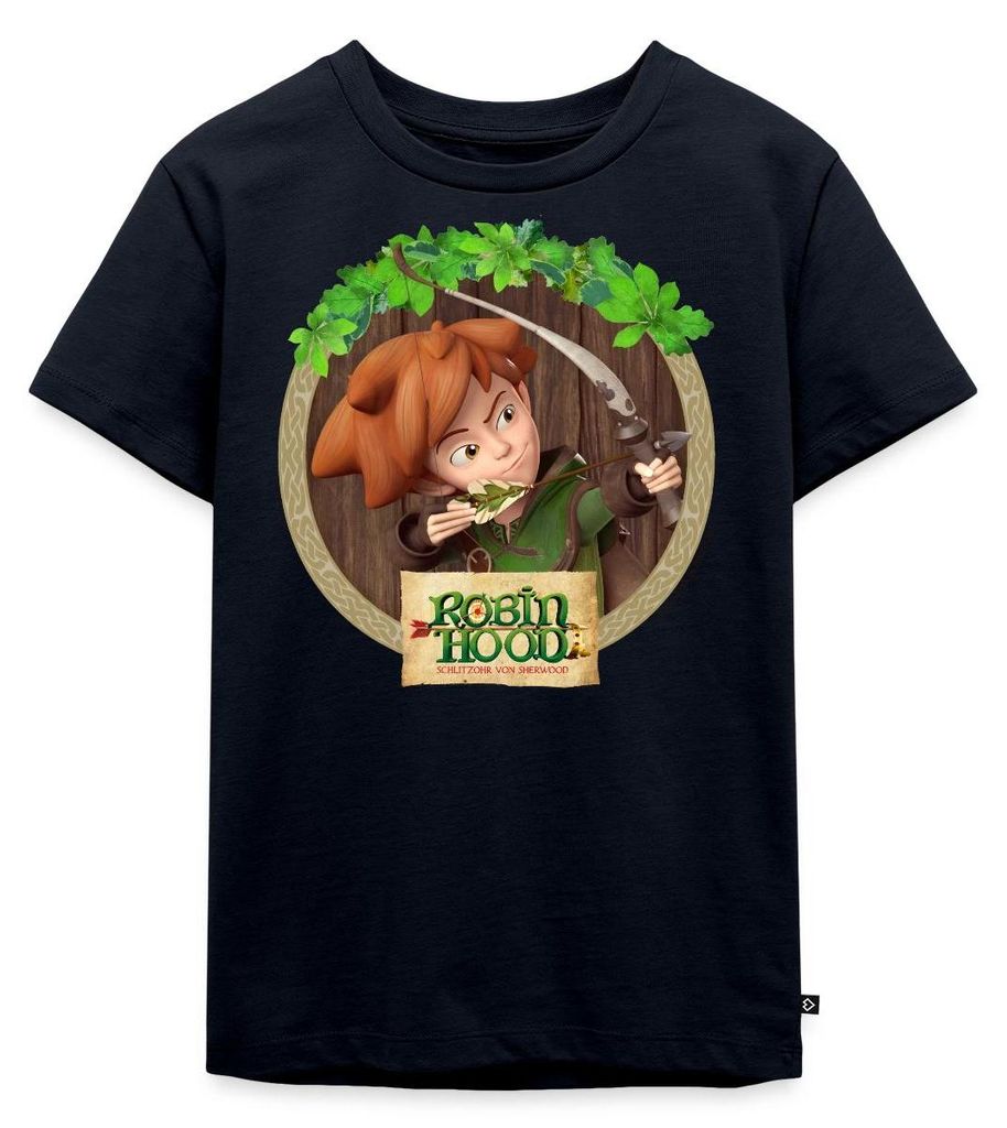 Spreadshirt Robin Hood Als Bogenschütze Kinder Premium T-Shirt, 110/116 (4 Jahre), Navy