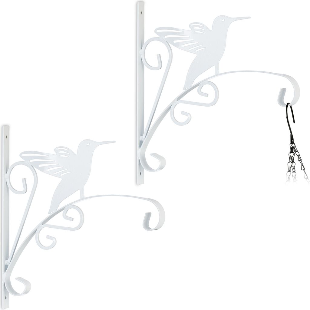 relaxdays Blumenampelhalterung 2er Set mit Vogel
