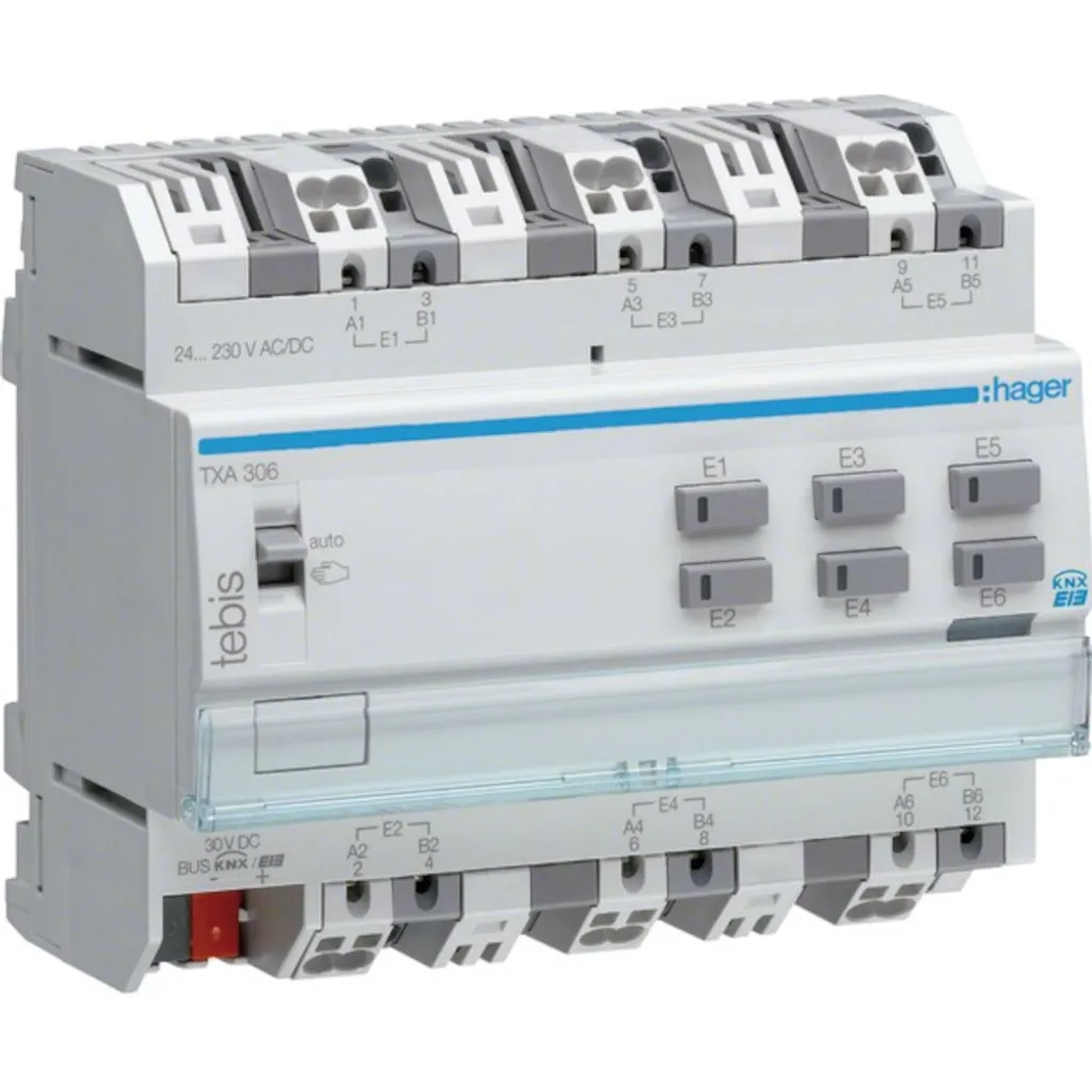Actionneur de Sortie KNX Hager TXA306 Gris IP20 pour Tableau Électrique