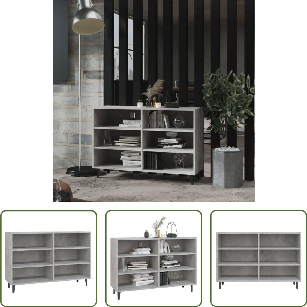 The Living Store Sideboard Betongrau 103,5x35x70 cm Produktbild 