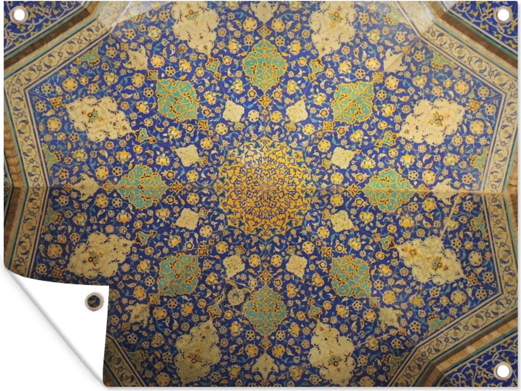 MuchoWow 80x60 cm Outdoor-Poster Gartendeko Sichtschutz Garten Poster für den Garten Kreis - Decke - Blau