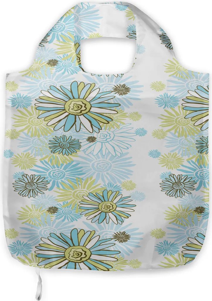 ABAKUHAUS Borsa Tote Turchese Camomilla Wild Flower | Shopping Bag
