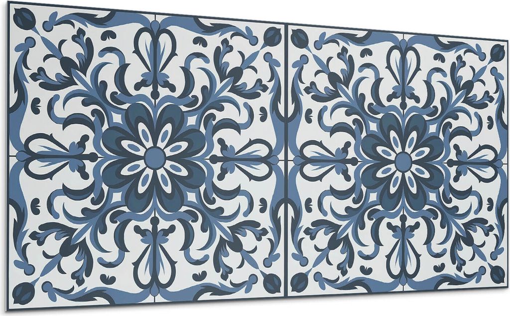 Blumenmuster Mit Ornamenten – Selbstklebende Fliesen – Wandverkleidung – Wandpaneel – PVC Fliesen – Vinylflisen – PCV Flisen – Selbst...