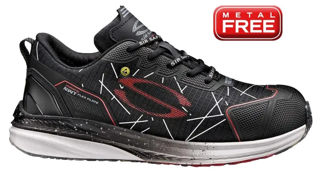Chaussures de sécurité légères S1PS Sir Safety Fuzzy 48 sans métal noir