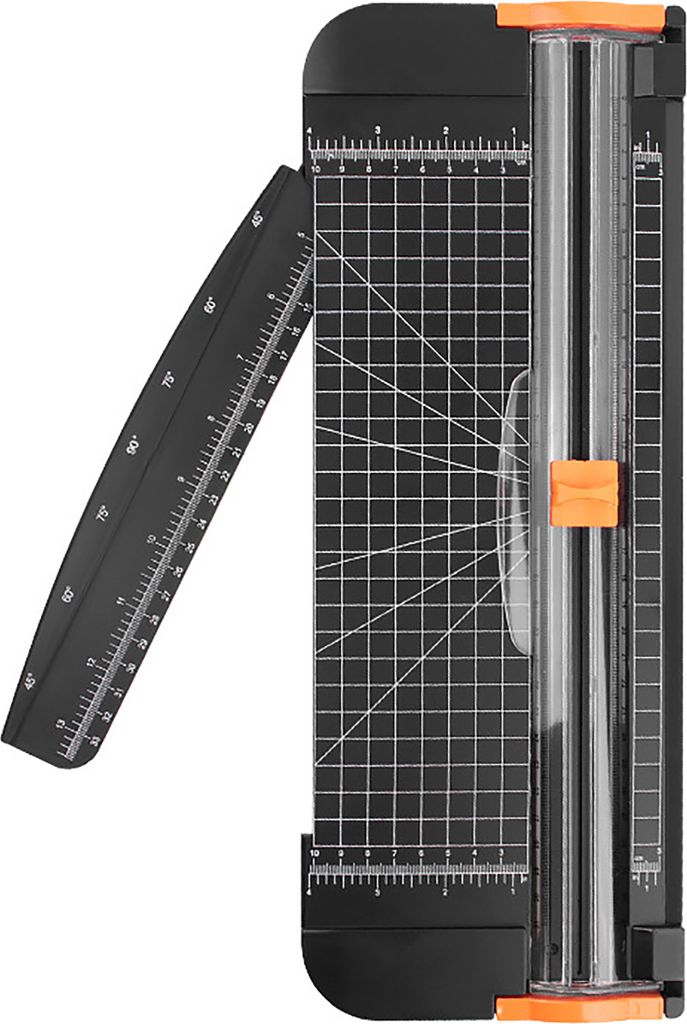 Papierschneider, Scrapbooking-Werkzeug mit automatischem Sicherheitsschutz, seitliches Lineal, bidirektionale scharfe Klinge, Papierschneider