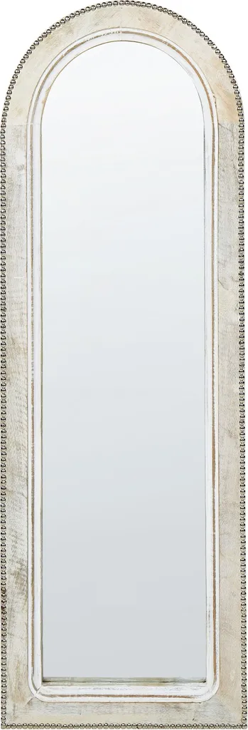 Miroir mural bois blanc cassé 31x91 cm pour habiller un mur étroit