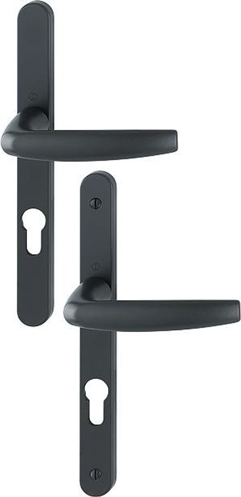 Set für Glastür mit schmaler Platte Atlanta 1530/300LMSGL HOPPE Schwarz matt Schlüssel i Ent.70 - St.78-87 - 3304368