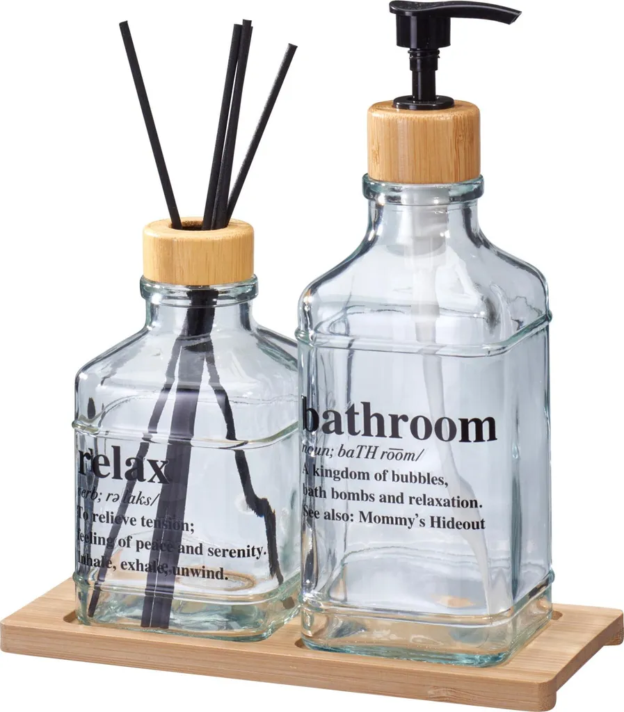 Diffuseur capillaire design GILO + pot baume corps en verre dépoli chic