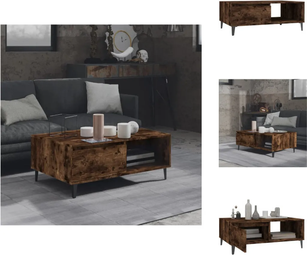 Tavolino Basso vidaXL Rovere Affumicato 90x60 | Soluzione Salvaspazio