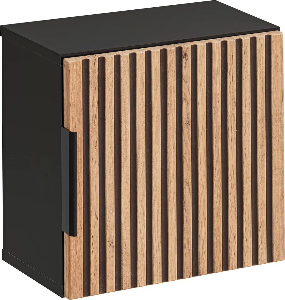 Petit Meuble Suspendu 35x35 Chêne Wotan Lamelles pour Salle de Bain