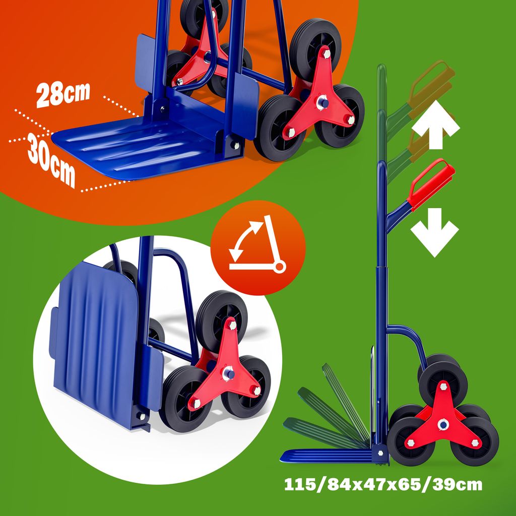 GARDEBRUK® Treppenkarre klappbar bis 200kg Hartgummireifen Produktbild 5