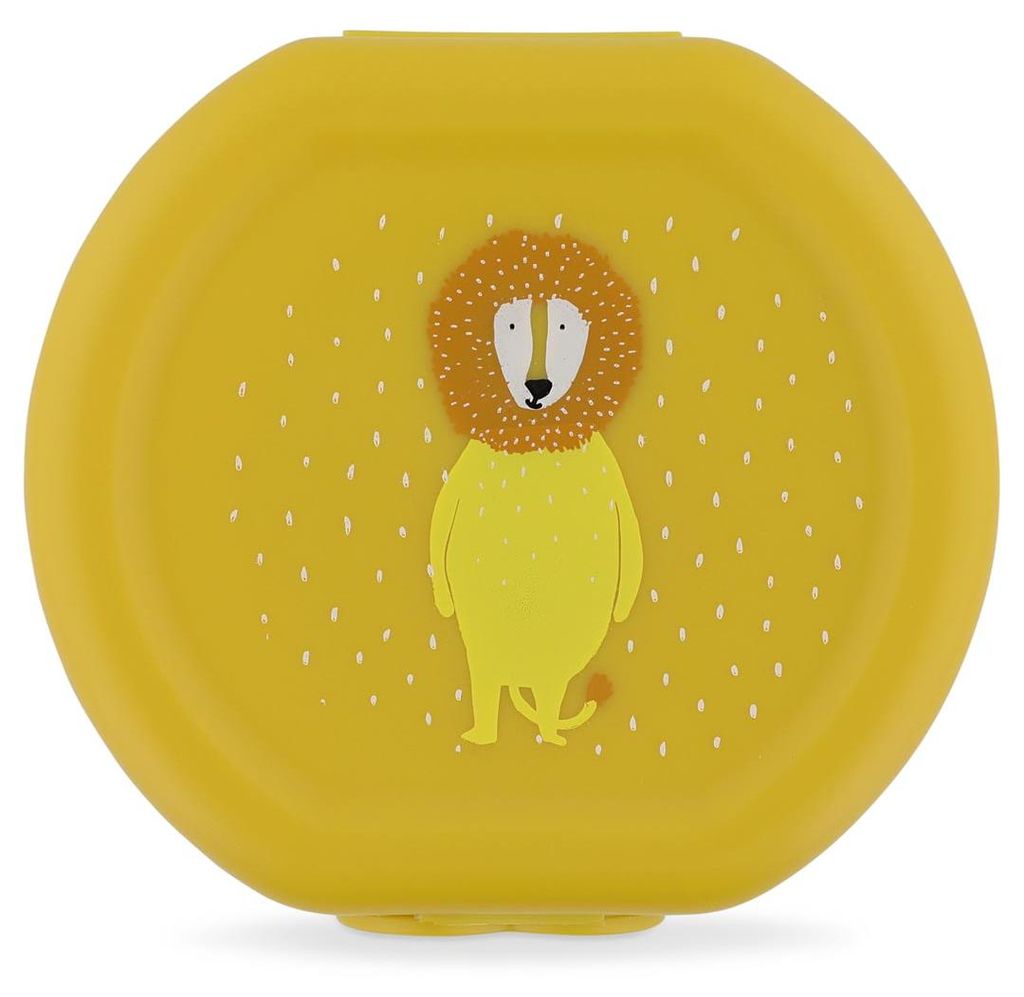 Trixie Snackbox Set mit Clip - Mr. Lion - Gelbe Brotdose für Kinder - BPA-frei