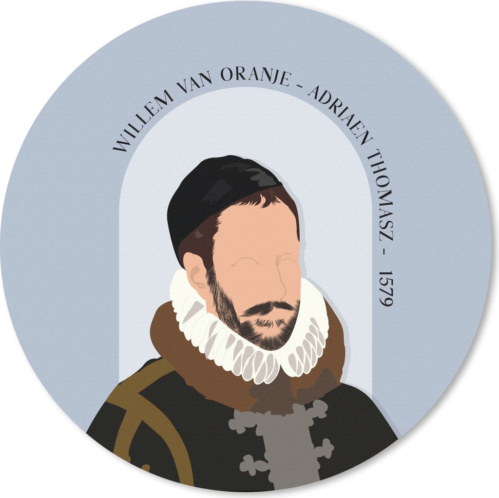 MuchoWow Mauspad Mousepad Wilhelm von Oranien - Blau - Vintage - Alte Meister 40x40 cm - Mousepads - Maus Mat - Pad - Mausunterlage - Schreibtisc...