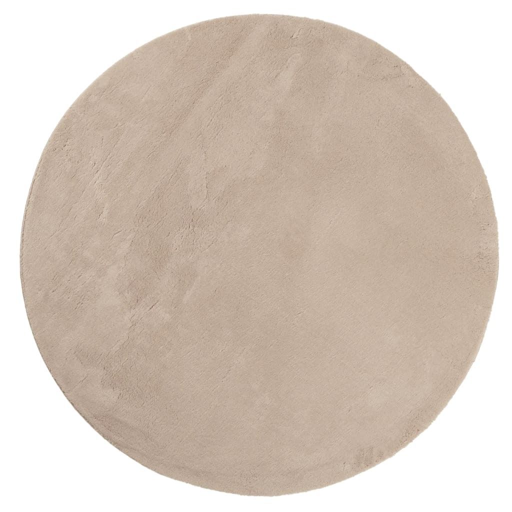 Teppich HUARTE Kurzflor Weich und Waschbar Sandfarben Ø 80 cm