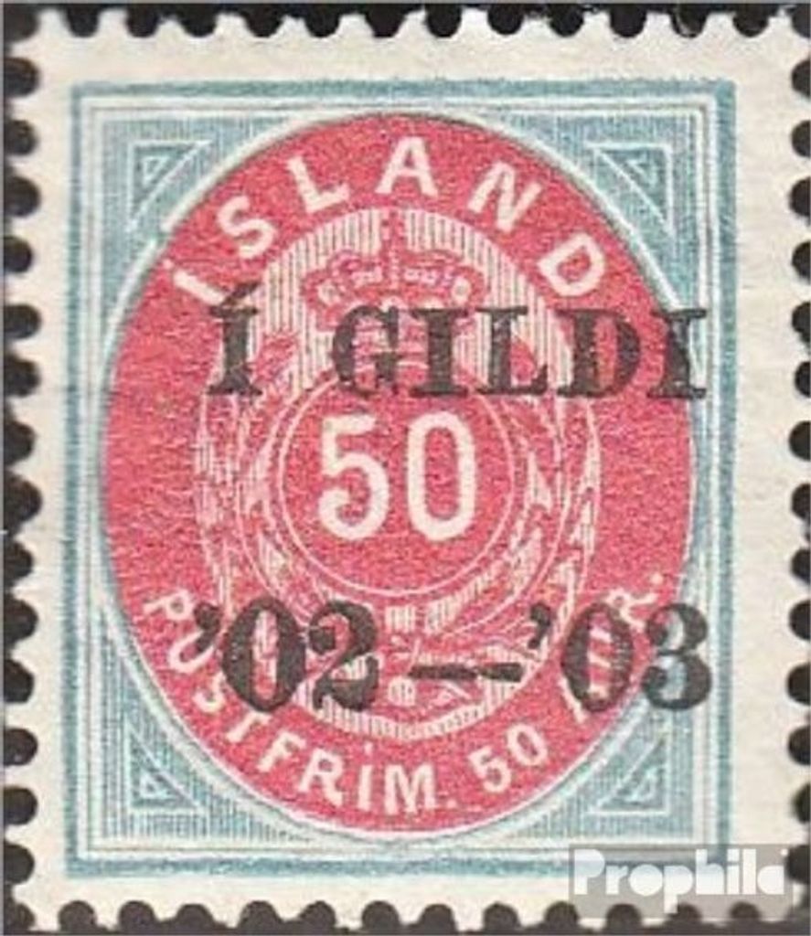 Briefmarken Island 1902 Mi 33B postfrisch Aufdruckausgabe