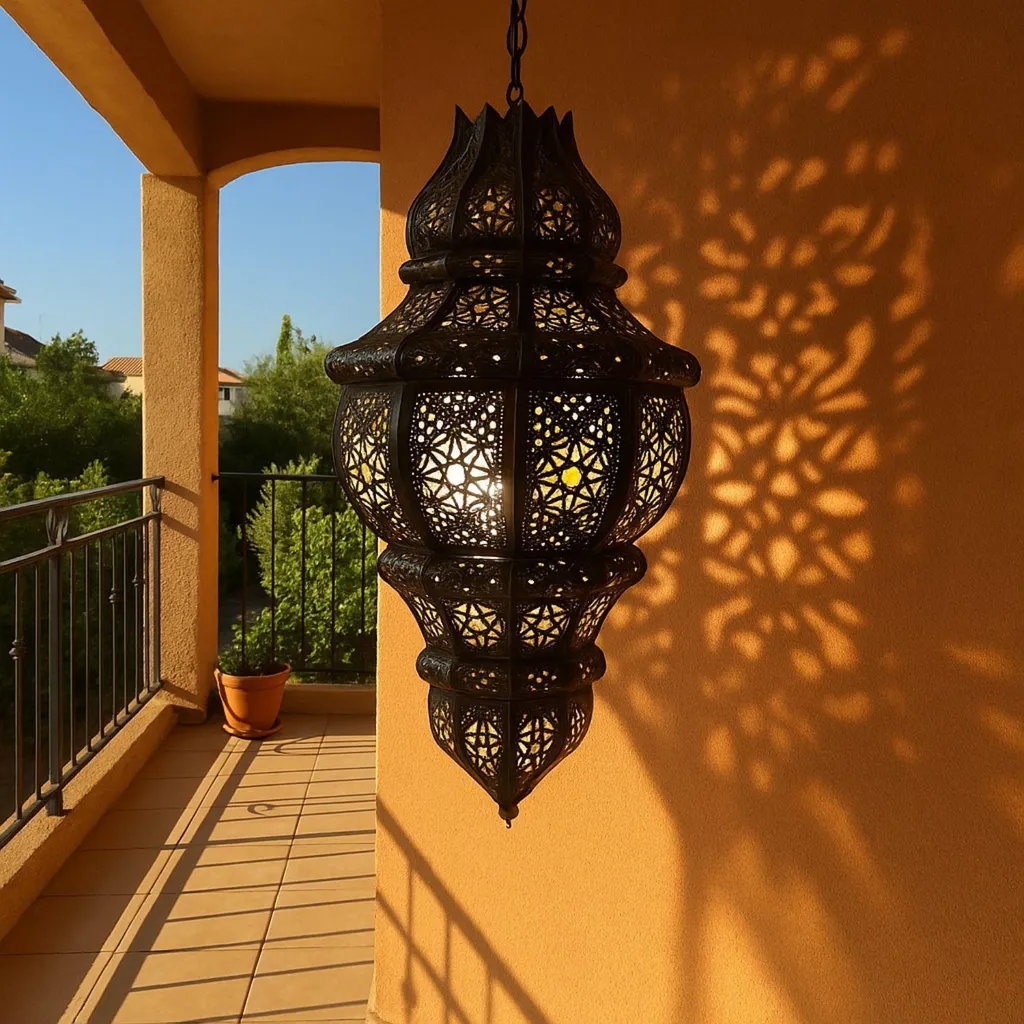 Suspension Design Oriental Abal avec Douille E27 et Finition Rouille Loft - 2