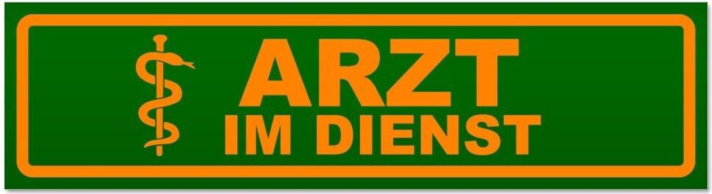 Kiwistar - Autoaufkleber - Orange - Grün - 60 x 16 cm - Arzt im Dienst Motiv 1 - Hinweis Aufkleber Sticker für Auto, Kfz, Fahrrad, PKW, LKW