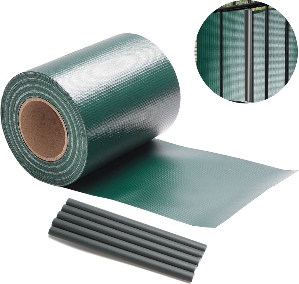 Yakimz 2x 70m Sichtschutzfolie Gartenfreude Folie PVC Zaun Folie SichtschutzStreifen,Grün