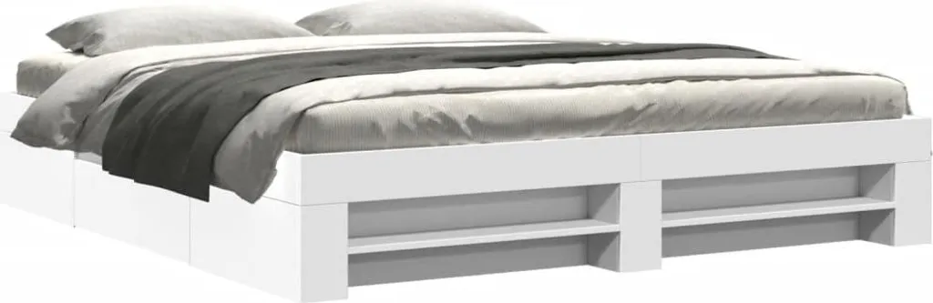 Grand lit adulte 200x200 cm blanc vidaXL pour chambre parentale