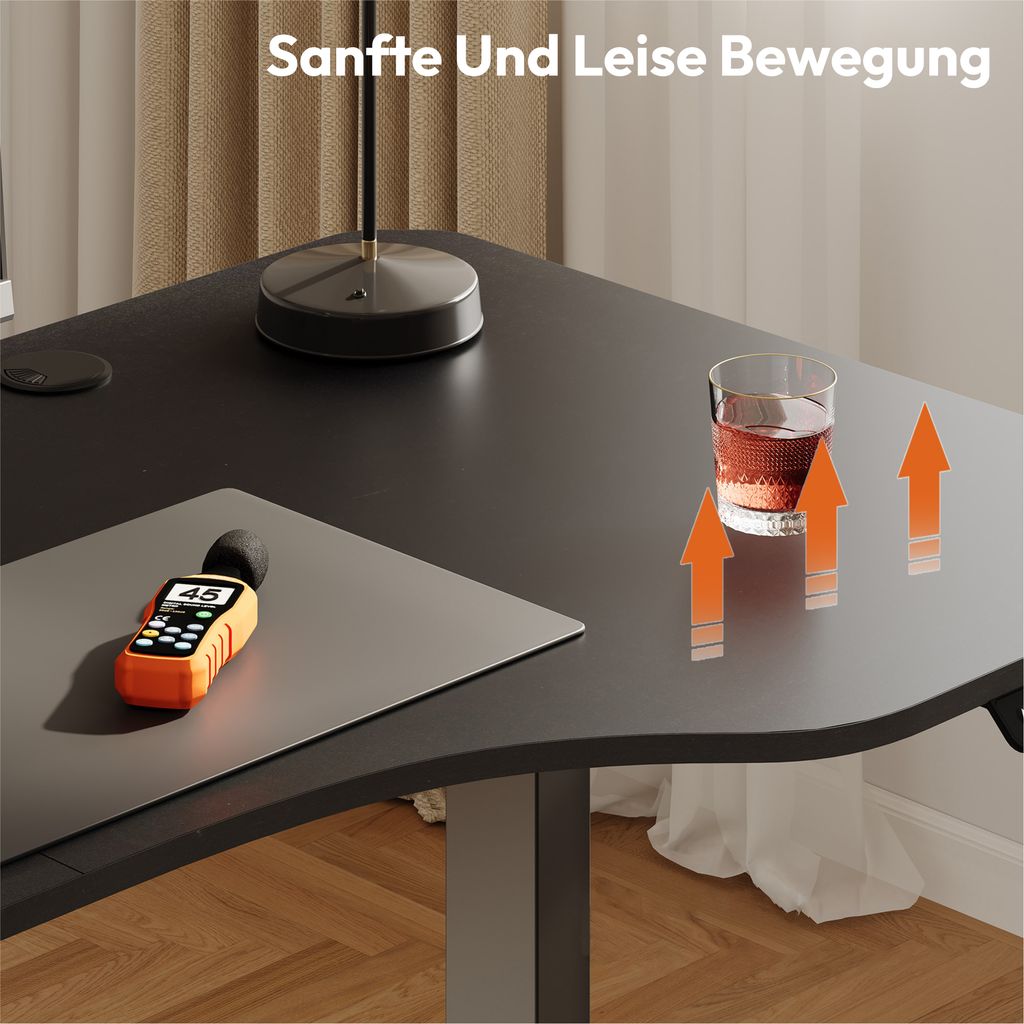 SANODESK QS1 140 x 60 cm Výškově nastavitelný stolní Obrázek produktu 7