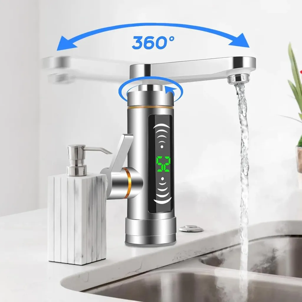 Robinet LCD instantané en inox blanc contrôle température temps réel - 2