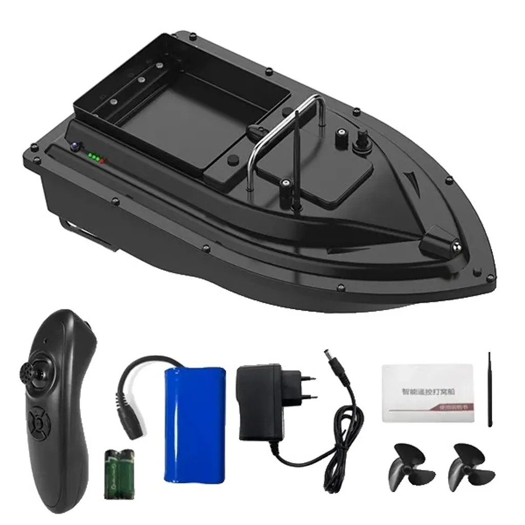 Bateau amorceur radiocommandé grande capacité 8 kg modèle D16 Noir