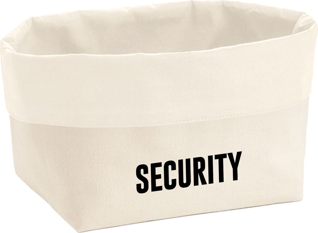 Huuraa Organizer Security Schriftzug 8 Liter Large Canvas Baumwolle Utensilo Geschenkidee