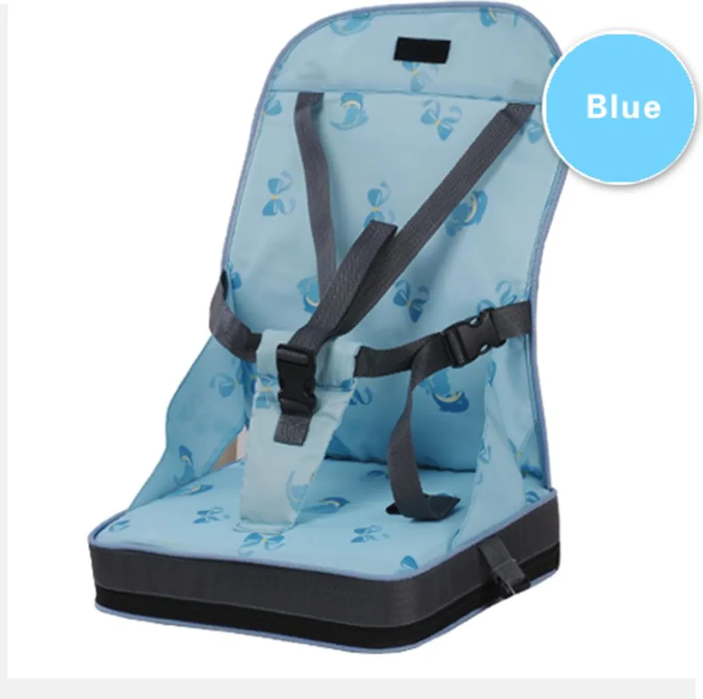 Réhausseur de voyage bébé pliable avec bandoulière de sécurité gris